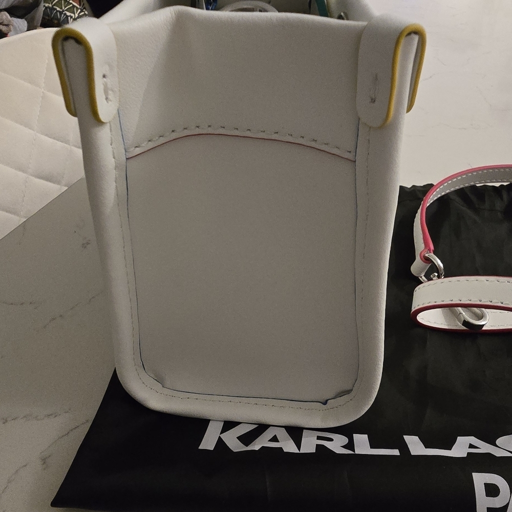 Karl Lagerfeld White and Multicolor Women's Bag Karl Lagerfeld Paris Savoie - Picture 7 of 10
